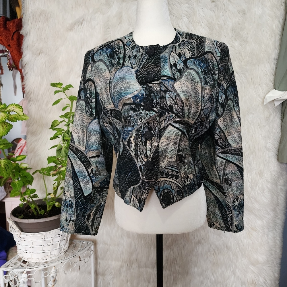 1980s abstract blazer